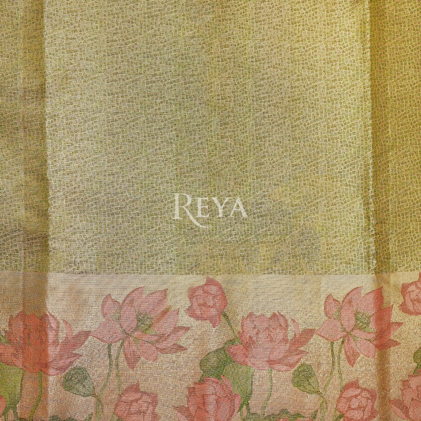 'Whispers of the Lotus Kanjeevaram' in antique gold tissue and blush rose