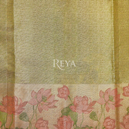 'Whispers of the Lotus Kanjeevaram' in antique gold tissue and blush rose