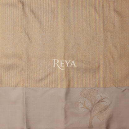 'Ivory Canopy Kanjeevaram' with woven tree motifs and shimmer